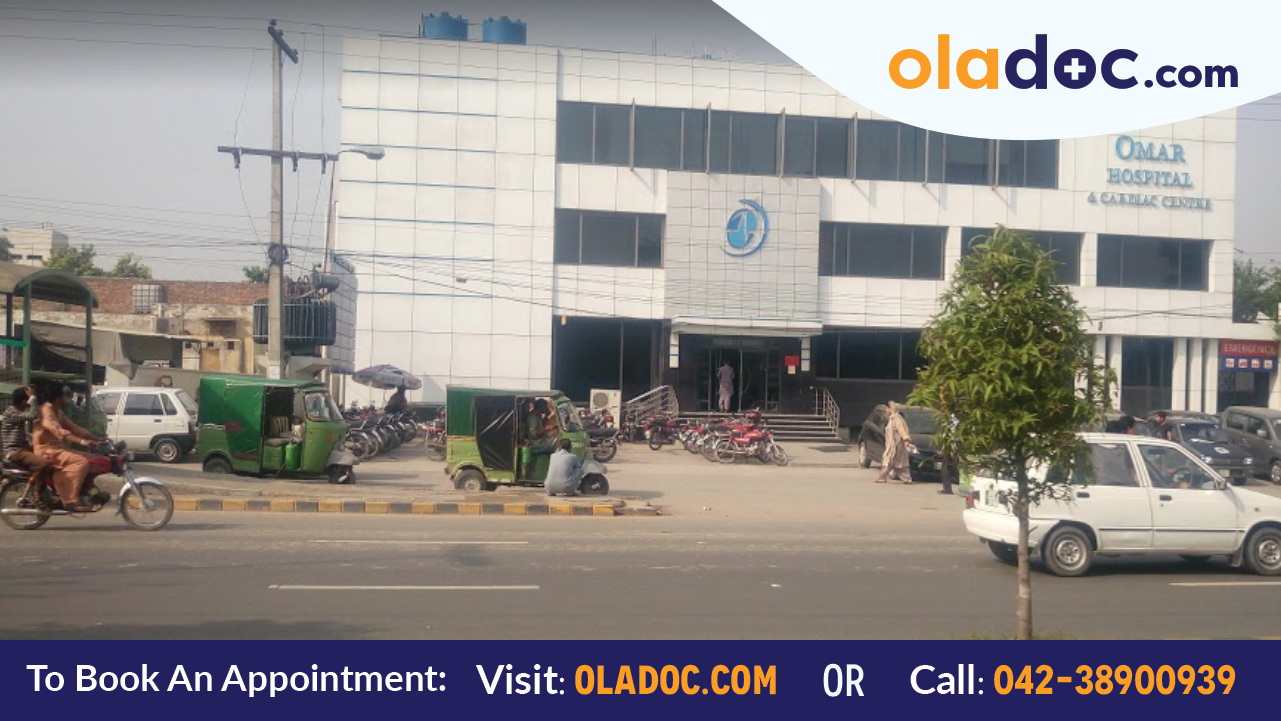 Front View of Omar Hospital and Cardiac Centre Lahore